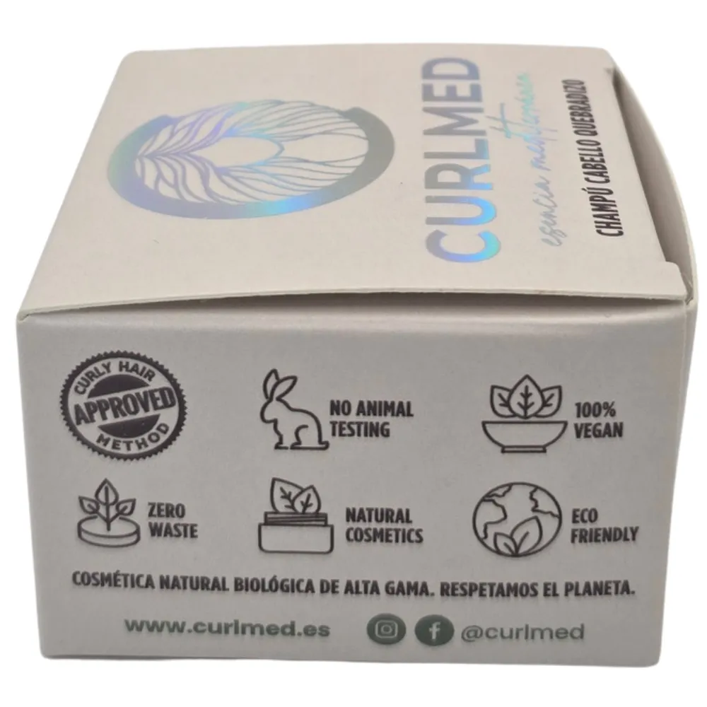 CurlMed Champú Sólido Cabello Quebradizo Té Matcha 80g - Imagen 3